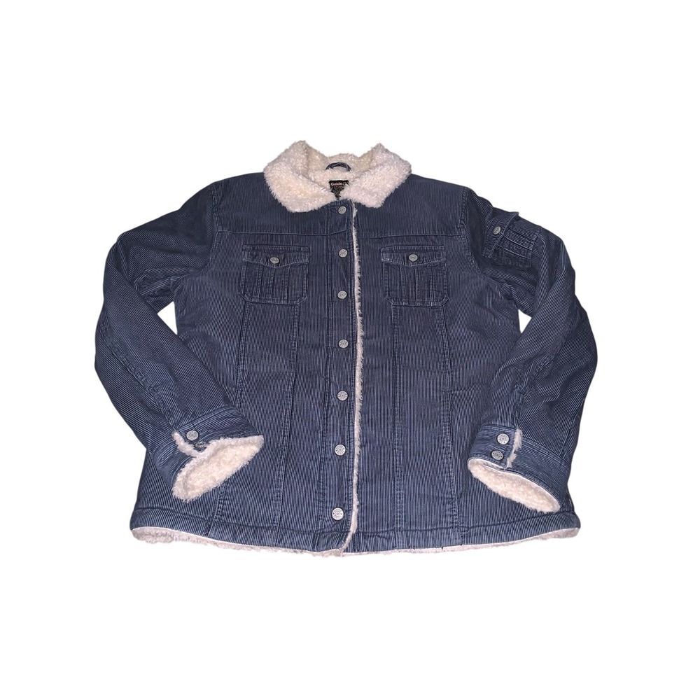 Guide Series‎ Corduroy Jacket Mens XL Blue Sherpa Lined Cabin Core Gorpcore